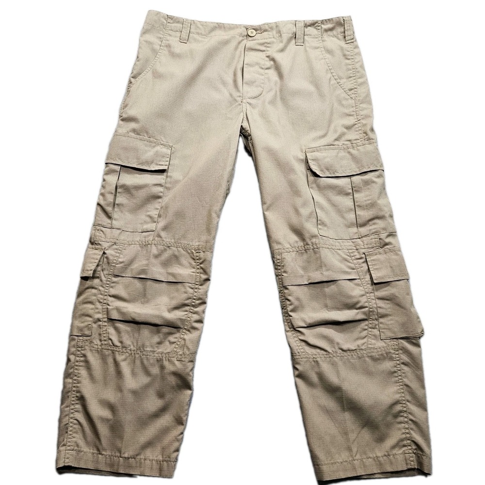 HQ Issue Brand BDU Cargo Pants Trousers Khaki Tan Mens Large 39x29 Ripstop Light
